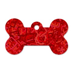 Red Pattern Technology Background Dog Tag Bone (two Sides) by Mariart