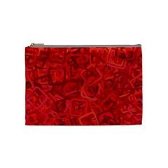 Red Pattern Technology Background Cosmetic Bag (medium)