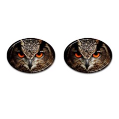 Owl s Scowl Cufflinks (oval) by WensdaiAmbrose