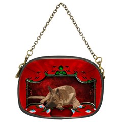 Wonderful German Shepherd With Heart And Flowers Chain Purse (two Sides) by FantasyWorld7