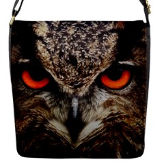 Owl s Scowl Flap Closure Messenger Bag (s) by WensdaiAmbrose