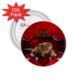 Wonderful German Shepherd With Heart And Flowers 2 25  Buttons (100 Pack)  by FantasyWorld7