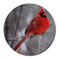 Northern Cardinal  Round Mousepads by WensdaiAmbrose