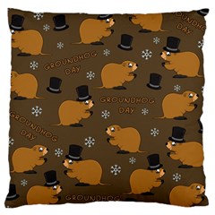 Groundhog Day Pattern Large Cushion Case (one Side) by Valentinaart