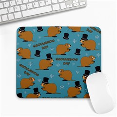 Groundhog Day Pattern Large Mousepads