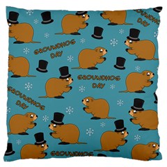 Groundhog Day Pattern Large Cushion Case (one Side) by Valentinaart