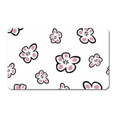 Plum Seamless Flower Magnet (Rectangular)