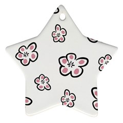 Plum Seamless Flower Star Ornament (Two Sides)