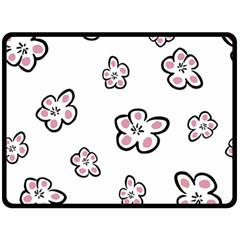 Plum Seamless Flower Fleece Blanket (Large) 