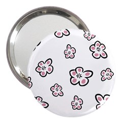 Plum Seamless Flower 3  Handbag Mirrors