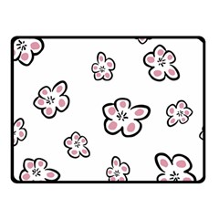 Plum Seamless Flower Double Sided Fleece Blanket (Small) 