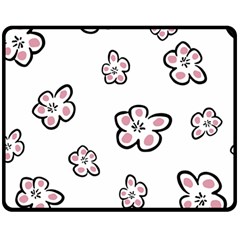 Plum Seamless Flower Double Sided Fleece Blanket (Medium) 