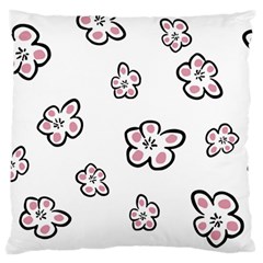 Plum Seamless Flower Standard Flano Cushion Case (Two Sides)