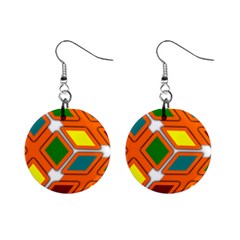 Shape Plaid Mini Button Earrings by Mariart