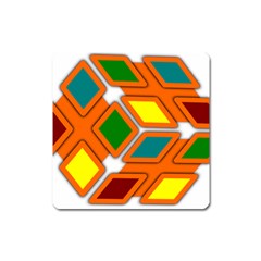 Shape Plaid Square Magnet by Mariart