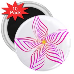 Petal Flower 3  Magnets (10 Pack) 