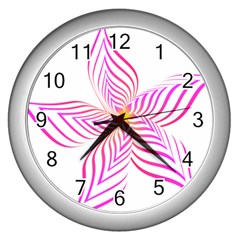 Petal Flower Wall Clock (silver)