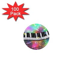 Piano Keys Music Colorful 1  Mini Magnets (100 Pack) 