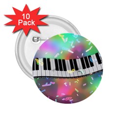 Piano Keys Music Colorful 2 25  Buttons (10 Pack) 