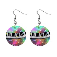 Piano Keys Music Colorful Mini Button Earrings by Mariart