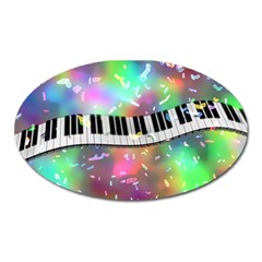 Piano Keys Music Colorful Oval Magnet by Mariart