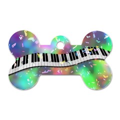 Piano Keys Music Colorful Dog Tag Bone (two Sides) by Mariart