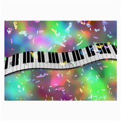 Piano Keys Music Colorful Large Glasses Cloth by Mariart