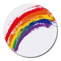 Watercolor Painting Rainbow Round Mousepads