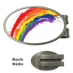 Watercolor Painting Rainbow Money Clips (oval) 