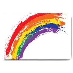 Watercolor Painting Rainbow Large Doormat  by Mariart