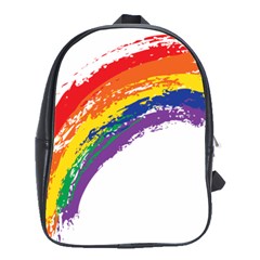Watercolor Painting Rainbow School Bag (large)
