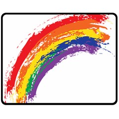 Watercolor Painting Rainbow Fleece Blanket (medium) 