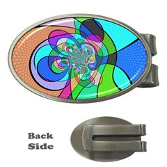 Retro Wave Background Pattern Money Clips (oval) 