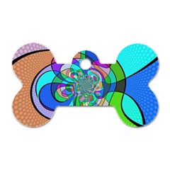 Retro Wave Background Pattern Dog Tag Bone (two Sides)