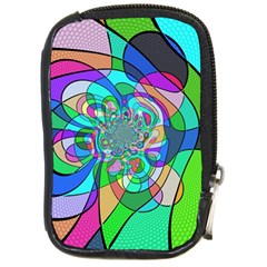 Retro Wave Background Pattern Compact Camera Leather Case