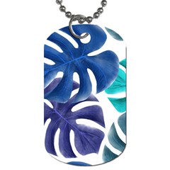 Leaves Tropical Blue Green Nature Dog Tag (two Sides)