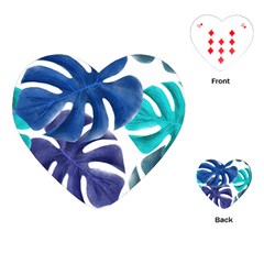 Leaves Tropical Blue Green Nature Playing Cards (heart) by Alisyart