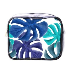 Leaves Tropical Blue Green Nature Mini Toiletries Bag (one Side)