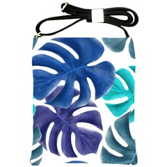 Leaves Tropical Blue Green Nature Shoulder Sling Bag