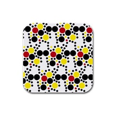 Pattern Circle Texture Rubber Square Coaster (4 Pack)  by Alisyart