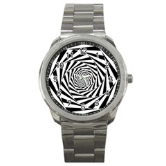 Pattern Texture Spiral Sport Metal Watch by Alisyart