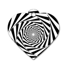 Pattern Texture Spiral Dog Tag Heart (one Side)