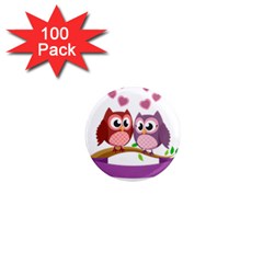 Owl Cartoon Bird 1  Mini Magnets (100 Pack) 