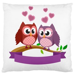 Owl Cartoon Bird Large Cushion Case (two Sides)