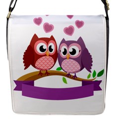 Owl Cartoon Bird Flap Closure Messenger Bag (s) by Alisyart