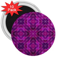 Purple Triangle Pattern 3  Magnets (10 Pack) 