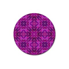 Purple Triangle Pattern Magnet 3  (Round)