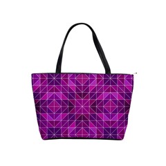 Purple Triangle Pattern Classic Shoulder Handbag