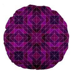 Purple Triangle Pattern Large 18  Premium Round Cushions by Alisyart