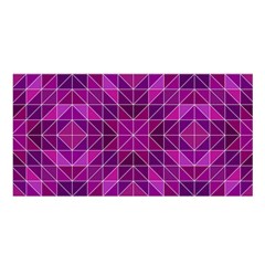 Purple Triangle Pattern Satin Shawl